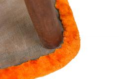Pair of Mid Century Italian Modern Triangular Orange Upholstered Footstools man - 4655891