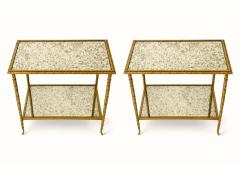 Pair of Mid Century Maison Bagues Palmier Bronze Dore Side Tables circa 1940 - 4624842