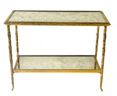 Pair of Mid Century Maison Bagues Palmier Bronze Dore Side Tables circa 1940 - 4624844