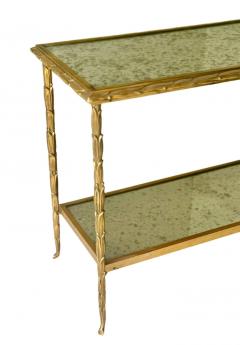 Pair of Mid Century Maison Bagues Palmier Bronze Dore Side Tables circa 1940 - 4624845
