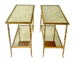 Pair of Mid Century Maison Bagues Palmier Bronze Dore Side Tables circa 1940 - 4627026
