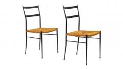 Pair of Mid Century Metal Superleggera Chairs Attributed to Gio Ponti  - 1857137