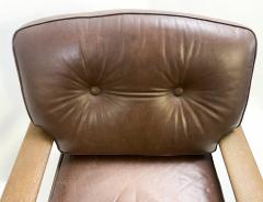 Pair of Mid Century Modern Armchairs in Leather Oak - 3150206