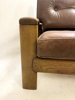 Pair of Mid Century Modern Armchairs in Leather Oak - 3150207