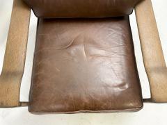 Pair of Mid Century Modern Armchairs in Leather Oak - 3150208