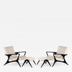 Pair of Mid Century Modern Contour Lounge Chairs by Vladimir Kagan - 2541168