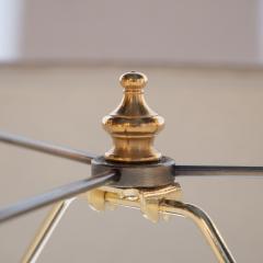 Pair of Mid Century Modern Cut Out Tear Drop Brass Ebonized Walnut Table Lamps - 1483972