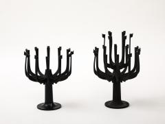 Pair of Mid Century Modern Danish Cast Iron Candle Holders Candelabras Dansk - 3486183