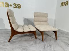 Pair of Mid Century Modern Danish Lounge Chairs in Boucle Fabric 1980s - 3572948
