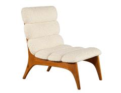 Pair of Mid Century Modern Danish Lounge Chairs in Boucle Fabric - 3265287
