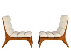 Pair of Mid Century Modern Danish Lounge Chairs in Boucle Fabric - 3265288