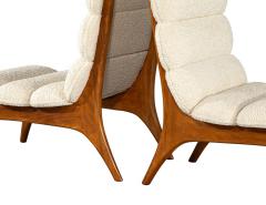Pair of Mid Century Modern Danish Lounge Chairs in Boucle Fabric - 3265298