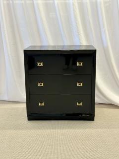 Pair of Mid Century Modern Ebony Cabinets Nightstands Chests Lacquer - 2968825
