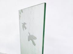 Pair of Mid Century Modern Engraved Glass Panels - 3077252