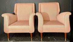 Pair of Mid Century Modern Gio Ponti Style Armchairs Wingback Chairs - 2933686