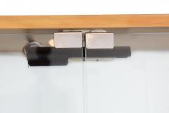 Pair of Mid Century Modern Glass And Blond Wood Display Cases - 4800419