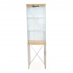 Pair of Mid Century Modern Glass And Blond Wood Display Cases - 4800420