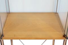 Pair of Mid Century Modern Glass And Blond Wood Display Cases - 4800424