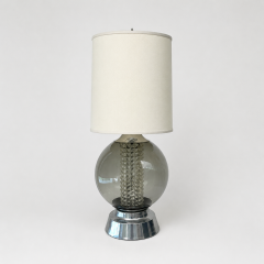 Pair of Mid Century Modern Glass Sphere Lamps 1970s  - 4685880