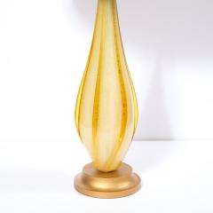 Pair of Mid Century Modern Handblown Murano Table Lamps with Brass Fittings - 2660292