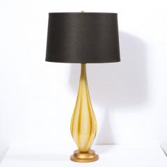 Pair of Mid Century Modern Handblown Murano Table Lamps with Brass Fittings - 2660298