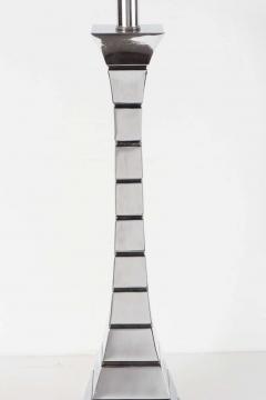 Pair of Mid Century Modern Hourglass Form Channel Lamps in Polished Chrome - 2660261