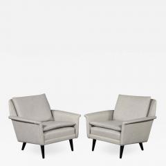 Pair of Mid Century Modern Leather Lounge Chairs - 1802498