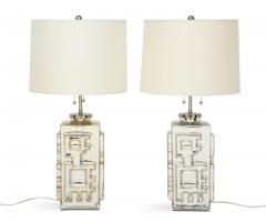 Pair of Mid Century Modern Mercury Silver Lamps - 1150891