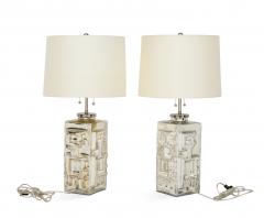 Pair of Mid Century Modern Mercury Silver Lamps - 1150900
