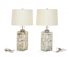 Pair of Mid Century Modern Mercury Silver Lamps - 1150900