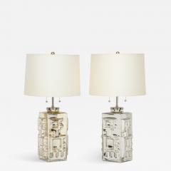 Pair of Mid Century Modern Mercury Silver Lamps - 1151137