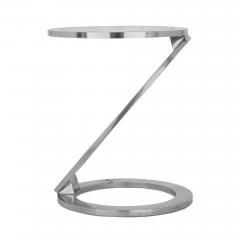 Pair of Mid Century Modern Metallic Chrome Side Tables - 1984918