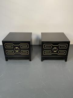 Pair of Mid Century Modern Nightstands Dressers Greek Key Mastercraft Style - 3080668