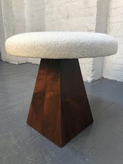 Pair of Mid Century Modern Rosewood Stools with Boucle Fabric - 1815475