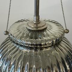 Pair of Mid Century Modern Silver Table Lamps Mercury Glass Brass Urn Shaped - 3145273