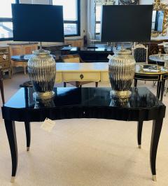Pair of Mid Century Modern Silver Table Lamps Mercury Glass Brass Urn Shaped - 3145275