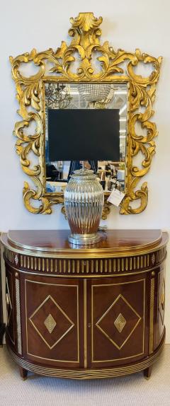Pair of Mid Century Modern Silver Table Lamps Mercury Glass Brass Urn Shaped - 3145279
