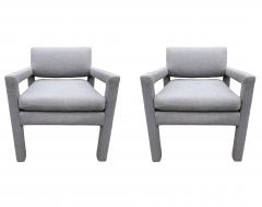 Pair of Mid Century Modern Small Scale Petite Parsons Armchair Lounge Chairs - 3955189