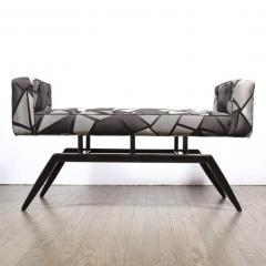 Pair of Mid Century Modern Splayed Floating Benches with Button Details - 2660488