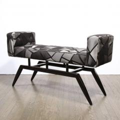 Pair of Mid Century Modern Splayed Floating Benches with Button Details - 2660530