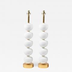 Pair of Mid Century Modern Stacking Ball Lamps - 1005926