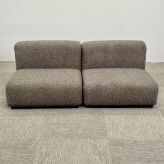 Pair of Mid Century Modern Stendig Lounge Slipper Chairs Gray Boucle - 3133998