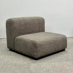 Pair of Mid Century Modern Stendig Lounge Slipper Chairs Gray Boucle - 3134001
