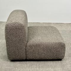 Pair of Mid Century Modern Stendig Lounge Slipper Chairs Gray Boucle - 3134003