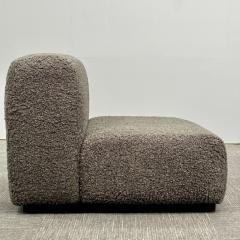 Pair of Mid Century Modern Stendig Lounge Slipper Chairs Gray Boucle - 3134004