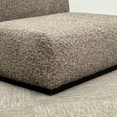 Pair of Mid Century Modern Stendig Lounge Slipper Chairs Gray Boucle - 3134007