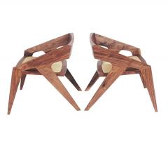 Pair of Mid Century Modern Studio Hank Lounge Chairs by Jory Brigham in Walnut - 1749199