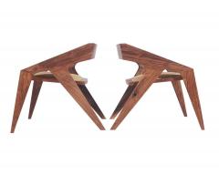 Pair of Mid Century Modern Studio Hank Lounge Chairs by Jory Brigham in Walnut - 1749202