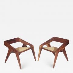 Pair of Mid Century Modern Studio Hank Lounge Chairs by Jory Brigham in Walnut - 1750352