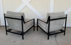 Pair of Mid Century Modern Style Armchairs with Black Metal Frames - 1829575